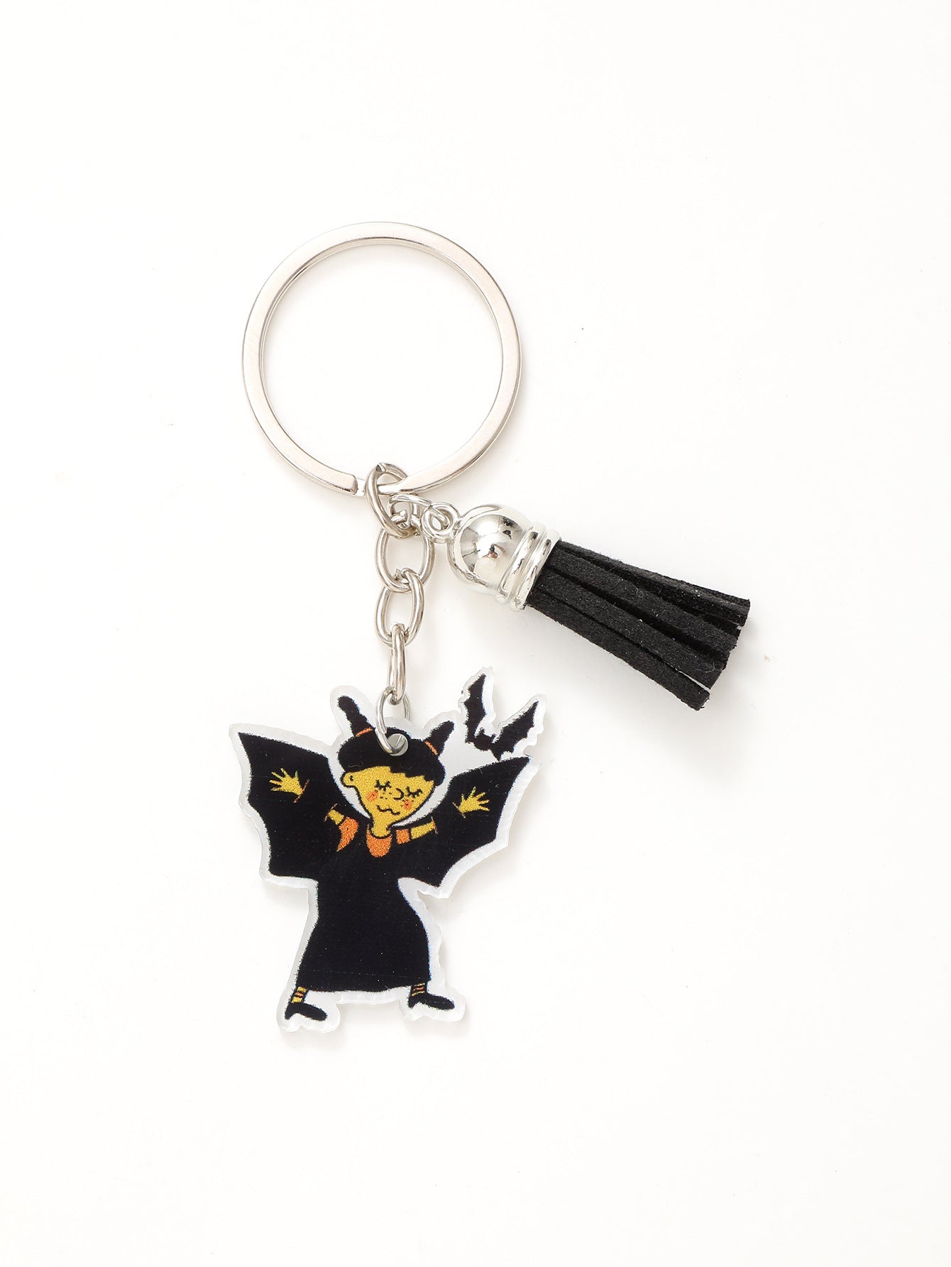 Wholesale Halloween Funny Acrylic Bat Pumpkin Head Witch Tassel Keychain